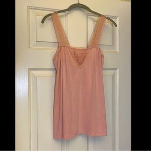 Xhilaration Pink Lace Trim Tank Top